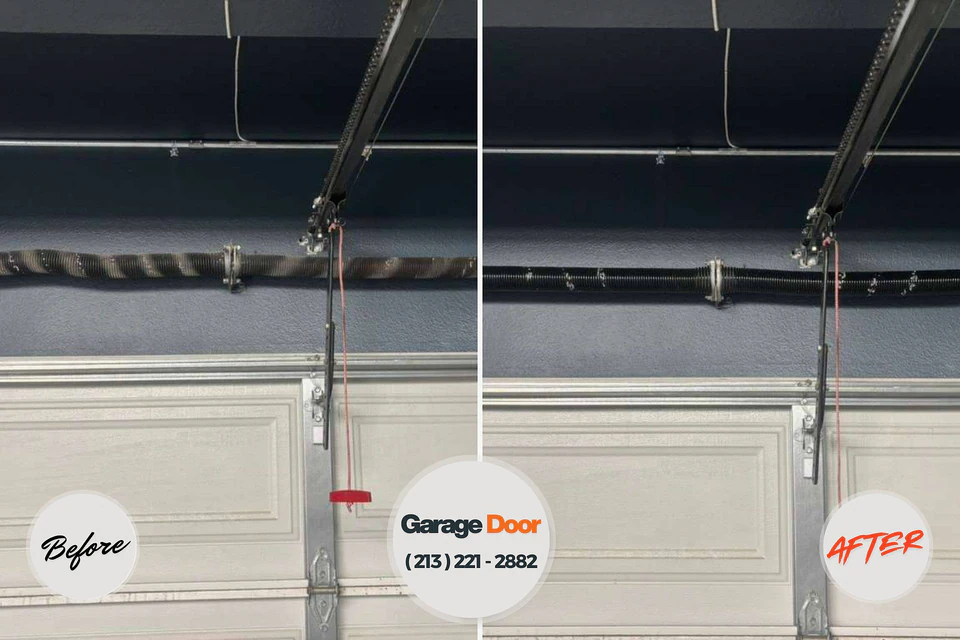 Before and after: garage door repair Country Squire Lakes, IN